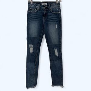 Derek Lam DEVI Jeans Mid Rise Skinny Distressed Patchwork - Size 25